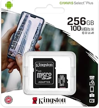 Image de Micro SD USB Kingston 256Gb Canvas Select Plus avec adaptateur
