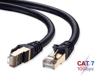 Image de Speedex 05FT Cat 7 Câble blindé Internet haute vitesse 10 Gigabit Ethernet Patch - Noir