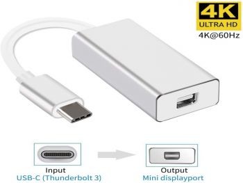 Image de Adaptateur USB TYPE-C vers Mini Displayport 4K 60Hz, convertisseur USB Type C vers Mini DP Plug and Play