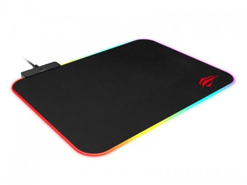Image de Éclairage Havit RGB, tissu à mailles fines de qualité supérieure, tapis de souris de jeu à base en caoutchouc antidérapant (360 x 260 x 3 mm)