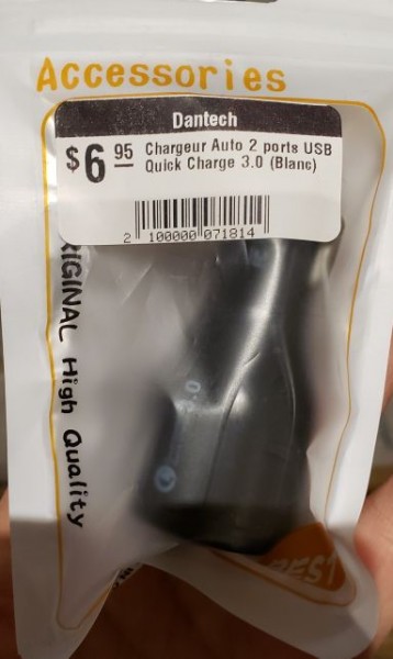 Image de Chargeur Auto 2 ports USB Quick Charge 3.0 (Blanc)
