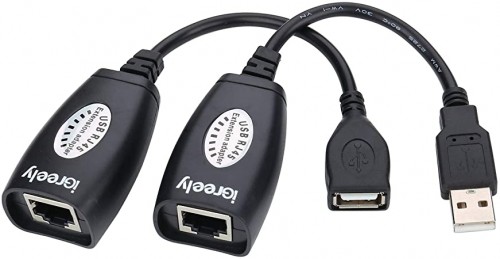 Image de Rallonge USB 2.0 pour câble Cat5E ou Cat6, Jusqu'à 150 pieds