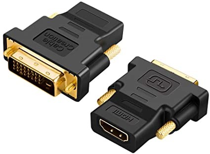 Image de Adaptateur HDMI Femelle à DVI Male, Plaqué Or