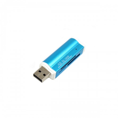Image de Lecteur de carte USB 2.0, SD, Mini SD, Micro SD, MS, Bleu
