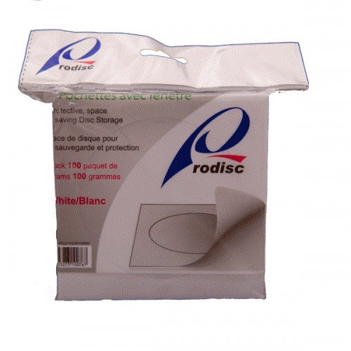 Image de Rodisc (CD/DVD/BLU-RAY) - Pochette en papier - Paquet de 100 - Blanches