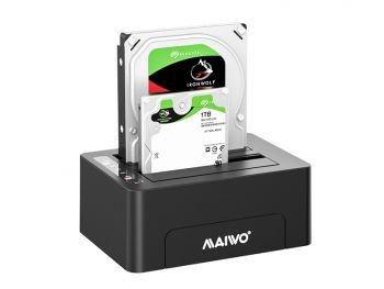 Image de Maiwo K3082 USB3.0 Station d'accueil et duplicateur 2 baies pour disque dur/SSD 2,5 pouces et 3,5 pouces