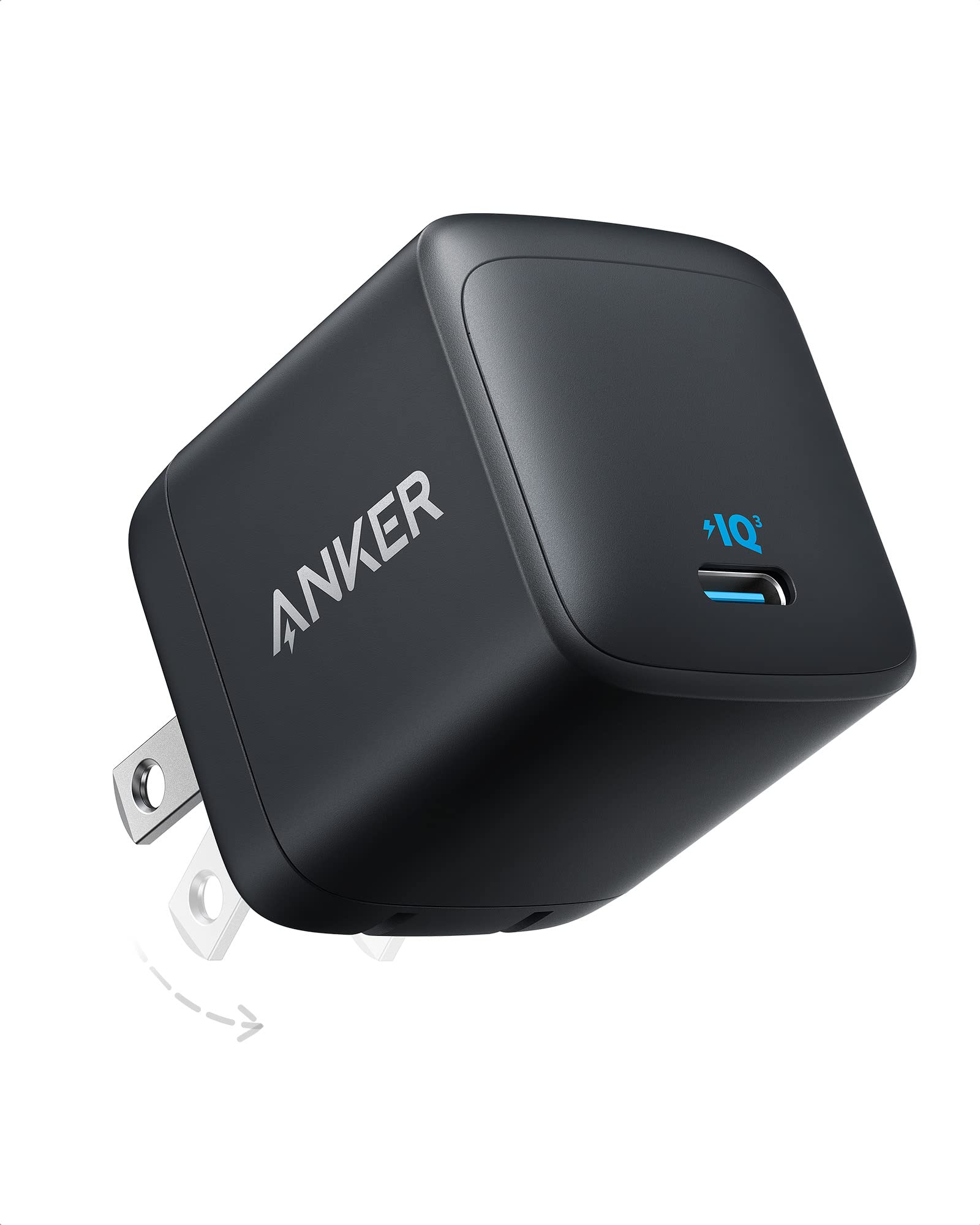 Image de Chargeur Anker 313 (Ace, 45W) avec câble USB-C vers USB-C et USB 3.0