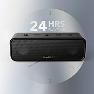Image de Soundcore 3 par Anker Soundcore, haut-parleur Bluetooth avec son stéréo, autonomie de lecture 24 heures, étanche IPX7