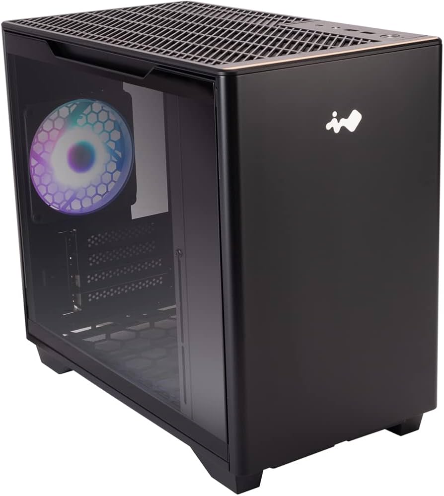 Image de inWin A3 Micro-ATX Case ( Blanc ou noir ) Panneau en verre trempé avec ventilateur ARGB 1x