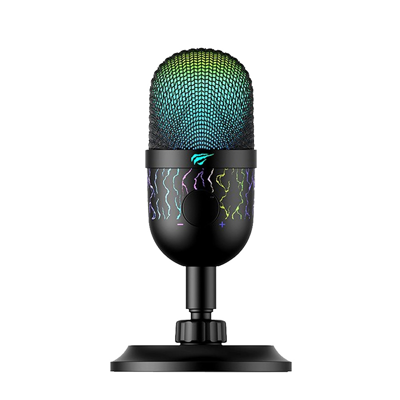 Image de Havit GK52 USB Microphone de jeu d'éclairage RVB dynamique pour ordinateur - Noir
