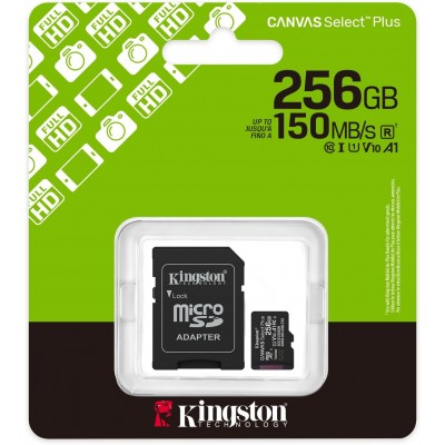 Image de Kingston MicroSD SDCS3/256 Go Classe 10 150 Mo/s en lecture, UHS-I
