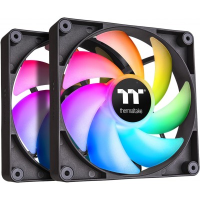 Image de Thermaltake (bo&icirc;te ouverte) CT120 Ventilateur de bo&icirc;tier ARGB 120 mm - Lot de 2 - Noir