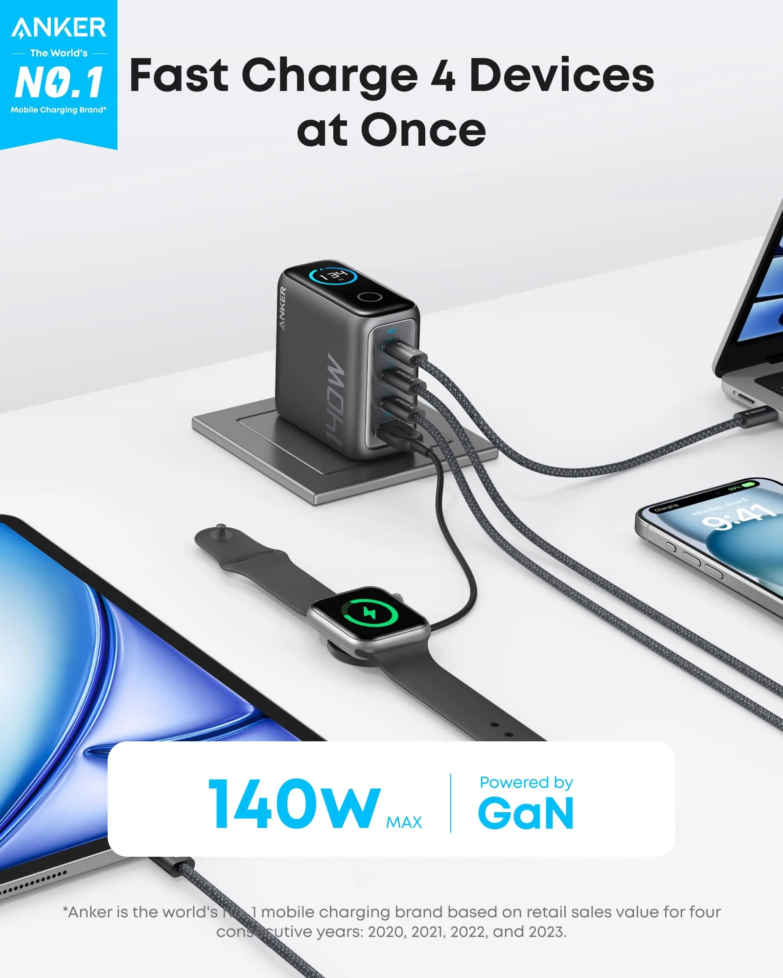 Image de Chargeur pour ordinateur portable Anker, chargeur USB-C 140 Watts